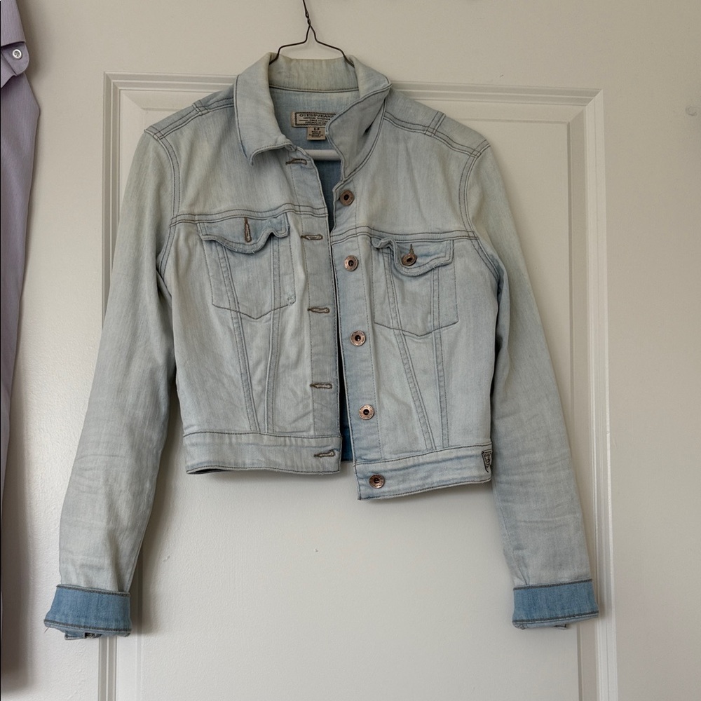 Guess Blue Jean Jacket Cropped Denim Style